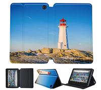 View Printed Case Compatible with All-New Amazon Kindle Fire HD 8 & 8 Plus Tablet (12th Gen/10th Gen, 2022/2020 Release) 8 Inch Thin Premium PU Leather Folio Case Cover (lighthouse)