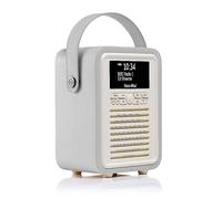 View Quest VQ Portable Retro Mini DAB & DAB+ Digital Radio Alarm Clock - Light Grey Grey