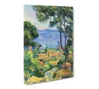 View Through The Trees By Paul Cezanne Canvas Print | Gallery Wrapped 30mm Frame Wall Art | 20x14 inches | Ready to Hang | Impressionist Landscape Picture | Living Room Bedroom Lounge Office