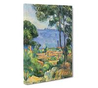 View Through The Trees By Paul Cezanne Canvas Print | Gallery Wrapped 30mm Frame Wall Art | 30x20 inches | Ready to Hang | Impressionist Landscape Picture | Living Room Bedroom Lounge Office