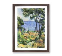 View Through The Trees By Paul Cezanne Classic Painting Framed Print | A2 Walnut Framed Wall Art | Ready to Hang | Classic Floral Picture | Living Room Bedroom Lounge Office