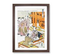 View To Marriage By Isoda Koryusai Asian Japanese Framed Print | A2 Walnut Framed Wall Art | Ready to Hang | Asian Nature Picture | Living Room Bedroom Lounge Office