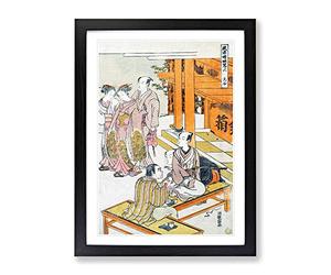 View To Marriage By Isoda Koryusai Asian Japanese Framed Print | A4 Black Framed Wall Art | Ready to Hang | Asian Nature Picture | Living Room Bedroom Lounge Office