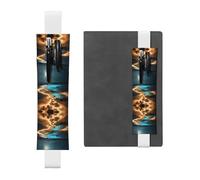 View Under The Moon Adjustable Leather Pen Holder Bookmark, Journal Bookmark Leather Pen Holder, Perfect for Back to School Christmas Gifts,