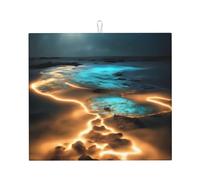 View Under The Moon Dish Drying Mat, Coffee Machine Dish Rack Absorbent Microfiber Dishes Drainer Mats For Kitchen Counter 16"X18"