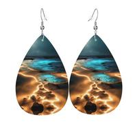 View under the moon Elegant Dangling Teardrop Earrings for Women, Lightweight Leather Earrings, Versatile Everyday Design