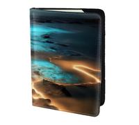 View under the moon Passport Holder5.5 in - Genuine leather, unisex - Folding passport holder