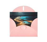 View under the moon Print Pink blank greeting cards for birthdays, thank yous, weddings, a set of cards for all occasions