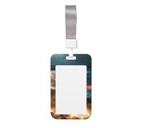 View Under The Moon Printing Card Badge Holder Double-Sided Sliding Cover Design, Capable of scanning Transparent Film