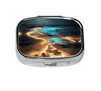 View Under The Moon Square mini Pill Box, Travel Pill Box, can be Put into Wallet or Pocket to Store a Variety of Small Items