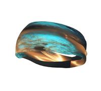 View Under The moonSweat-Wicking Sports Headband, Stylish Tennis Headband, Perfect for Running, Basketball, Yoga, and Fitness.