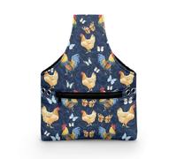 Viewamoon Sewing Machine Needles Storage Case Size S,Vintage Chicken Butterfly Sewing Kit Box Organizer Case with Handles, Front Pocket for Storage Sew Kit for Women Who Like DIY 7.9 x 10.2 Inch