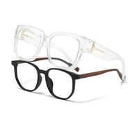 VIEWBETTER® Fit Over 99.99% Blue Light Blocking Glasses for Women, Oversized Blue Light Blocking Glasses for Computer Gaming Screen, A03 Clear Frame / Clear Lens, Medium