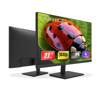 Viewedge 27 Inch Monitor - 1440p 2k Computer Monitor 27 inch Featured with IPS Panel 75 Hz 5ms - Ultra Thin Bezel Designed - Eye Protection (Blue Light Filter) HDMI & DP Input Best for Office & Game