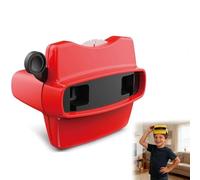 Viewfinder for Kids, 3D Slide Learning Toys, Retro Slide Learning Toy with Animal Space Images, Portable Interactive Projector Toy, Interactive Photo Projector for Home, Boys & Girls Ages 3+ (Red)