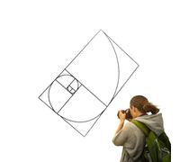 Viewfinder for the Golden Section, Viewfinder for the Composition Viewer - Golden Cutting Composition View Finder, Golden Section Viewfinder, Clear Golden Cut Viewer, Eye-catcher for Photographer