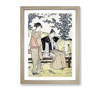 Viewing The Bush Clover By Torii Kiyonaga Asian Japanese Framed Print | A2 Oak Framed Wall Art | Ready to Hang | Asian Floral Picture | Living Room Bedroom Lounge Office