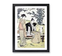 Viewing The Bush Clover By Torii Kiyonaga Asian Japanese Framed Print | A4 Black Framed Wall Art | Ready to Hang | Asian Floral Picture | Living Room Bedroom Lounge Office