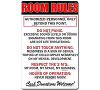 Viewkedt Funnys Room Rules Teen Boys Girls Rules Cool Teens Room Art 8x6 in Tin Sign Home Decor Home Art Metal Signs Wall Art Wall Decor Poster