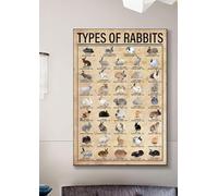 Viewkedt Metal Wall Art Poster, Rabbits Illustration, 8x12 Inch, Living Room, Bedroom, Dining Room, Home Office, Kitchen, Hallway, Lounge, Study Room