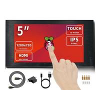 VIEWMEI - 5 Inch Touch Screen Monitor, 1280 x 720 Mini IPS Screen, PC HDMI Monitor with HDMI Inputs Compatible with Raspberry Pi, PC, Laptop