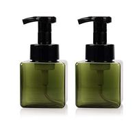 Viewnub 250ML Foaming Hand Soap Dispenser Foaming Pump Bottle with Plastic Tops Square,Pack of 2,Dark Green