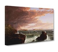 Views Across Frenchmans Bay By Thomas Cole Canvas Print | Gallery Wrapped 30mm Frame Wall Art | 20x14 inches | Ready to Hang | Classic Picture | Living Room Bedroom Lounge Office