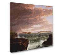 Views Across Frenchmans Bay by Thomas Cole Canvas Print | Gallery Wrapped 30mm Frame Wall Art | 20x20 inches | Ready to Hang | Modern Picture | Living Room Bedroom Lounge Office