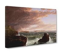 Views Across Frenchmans Bay By Thomas Cole Canvas Print | Gallery Wrapped 30mm Frame Wall Art | 30x20 inches | Ready to Hang | Classic Picture | Living Room Bedroom Lounge Office