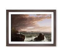 Views Across Frenchmans Bay by Thomas Cole Framed Print | A2 Walnut Framed Wall Art | Ready to Hang | Modern Nature Picture | Living Room Bedroom Lounge Office