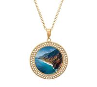 Views Napali Coast Kauai Island Diamond Necklace Pendant Necklaces Jewelry