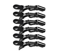 VIEWS Professional Hair Styling Clips Sectioning Crocodile Duckbill Clips Section Clips for Women, Non-Slip Hairdresser Dedicated Partition Hairgrips (Black, Pack of 6)