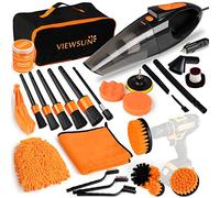 Viewsun 20PCS Car Cleaning Kit, Car Interior Detailing Kit with High Power Handheld Vacuum, Auto Detailing Drill Brush Set, Cleaning Gel, Complete Car Wash Kit Supplies for Deep Cleaning