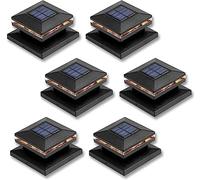Viewsun 6 Pack Solar Post Lights, Outdoor Fence Post Cap Light Solar Powered Caps for Deck, Patio, Garden Decor, Warm White High Brightness SMD LED Lighting, Lamp Fits for 4x4 or 6x6 Wooden Posts