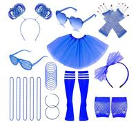 Vieyonmn 80s Outfit Women Costume Accessories Set Tutu Skirt Neno Party Leg Warmers Headband for Halloween Outfits Set