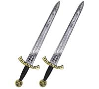 Vifcotlyp 2PCS Knight Toy Sword | 20.9" Plastic Roman Medieval Crusader Sword, Warrior Costume Accessories for Halloween Cosplay LARP Prop