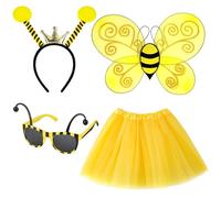 Vifcotlyp Bumble Bee Costume - Adult Women's Halloween Costume with Wings, Antenna, Glasses & Tutu Skirt
