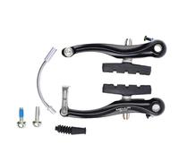 VIFER Bike V Brake Set, 1 Pair Aluminium Alloy V Brake Front Rear Set Mountain Bike Brake Caliper Replacement Cycling Parts for Road Bikes MTB BMX Black