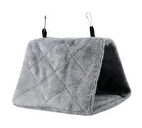 VIFER Bird Nest Hanging Bird Cage Hammock Plush Parrot Bed Warm Winter Soft Tent for Parakeets Canary Lovebirds Pet Toy (S-Grey)