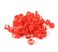 VIFER Chicken Leg Rings 16MM 001-100 Numbered Bird Leg Bands Clip on Legs Rings Chicken Ankle Clips 100PCS for Ducks Goose Legs Identification (Red)