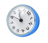 VIFERR Bathroom Clock Mini Waterproof Shower Clock Suction Wall Window Mirror Bath Shower Clocks,Round Modern Wall Clocks for Home Bathroom Kitchen (Blue)
