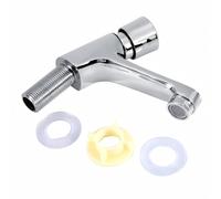 VIFERR Bathroom Sink Tap Chrome Plated + Brass(Inner) Self Closing Basin Push Tap Faucet Water Saving Time Delay for Home Public Ktchen Bathroom