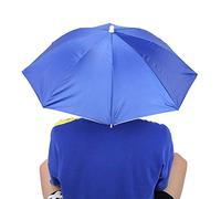 VIFERR Head Umbrella Hat Fishing Shade Hat 65cm Umbrella Caps with Elastic Band Mounted Top Folding Umbrella for Fishing Golf Gardening Beach (Royal Blue)