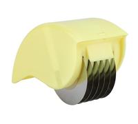 VIFERR Herb Cutter, Herb Roller with 6 Blades Manual Cutting Roller Herb Roller Stainless Steel Vegetable Cutter Kitchen Tool Yellow