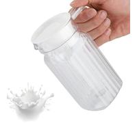 VIFERR Juice Bottle Acrylic Beverage Drink Pitcher Transparent Plastic Jug with Lid for Bar Home Iced Cold Tea Beverages (500ML)