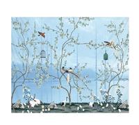 VIFERR Large Wall Tapestry Bohemian Blue Flowers and Birds Wall Hanging Tapestry for Bedroom Living Room Dorm Wall Art Decor (150 * 150cm)