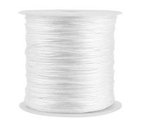 VIFERR Nylon Cord 0.8mm x 100m Bracelet String Satin Cord Nylon String Beading Thread for Jewellery making Necklace Chinese Knot, White