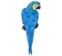 VIFERR Parrot Figurine Resin Bird Statue Parrot Model Ornament Garden Sculpture Wall Decor (No. 1 Blue Left)