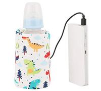 VIFERR Portable Bottle Warmer USB Milk Water Warmer Cover Travel Stroller Insulated Bag Baby Nursing Bottle Heater (Dinosaur)