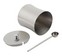 VIFERR Seasoning Pot Stainless Steel Modern Spice Storage Jar Condiment Container with Cover Spoon for Salt Sugar Spice Pepper Cinnamon